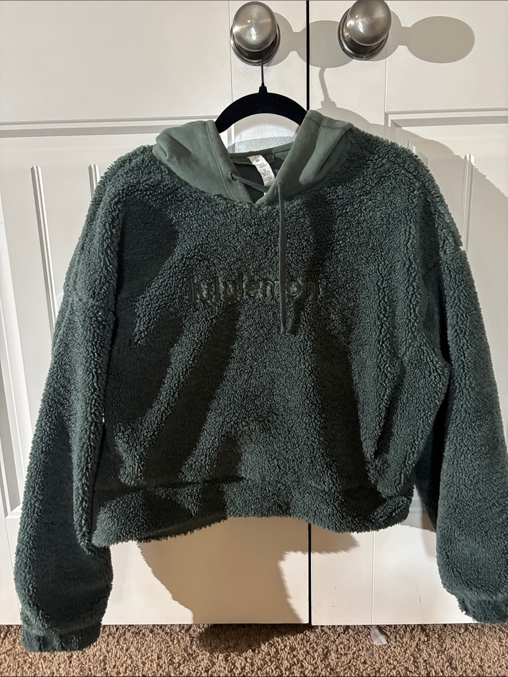 lululemon athletica Olive Green Sherpa Pullover Hoodie
